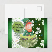 St patricks dayアイリッシュレプレシャンロックグリーン ポストカード (正面/裏面)