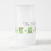 St patricks dayアイリッシュNAMEシャムロックグリーンハットおもしろい フロストグラスビールジョッキ (中央)