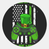 St patricks dayアイルランド国旗のゲーマービデオゲームコントロ ラウンドシール (正面)