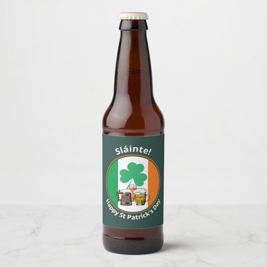 St patricks dayアイルランド国旗 ビールラベル (正面)