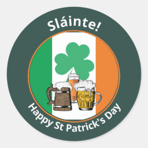 St patricks dayアイルランド国旗 ラウンドシール