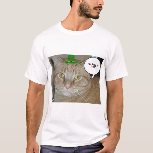 St patricks dayオレンジタブビーキャット tシャツ (正面)