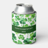 st patricks dayカスタムグリーンウォーター色シャムロック 缶クーラー (缶正面)