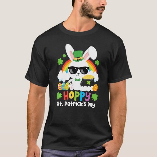 st patricks dayカッコいいイースターバニーSt patricks day Tシャツ (正面)