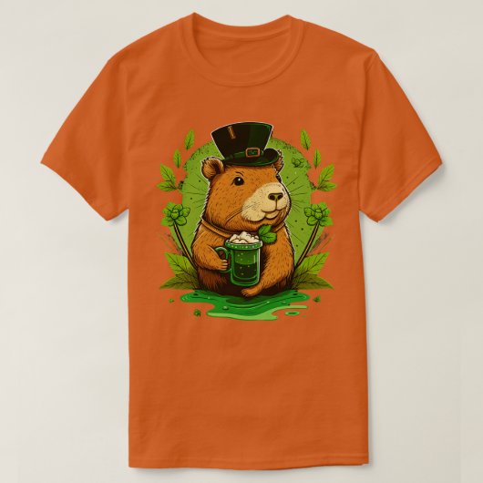 St patricks dayカピバラ1 tシャツ (デザイン正面)