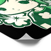 St patricks dayガールズシャムロックかわいいガールズアニメKa ポスター (角)
