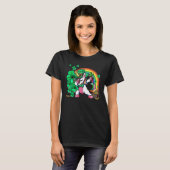 St patricks dayガールズダビングUnicorn Leprechaun L Tシャツ (正面フル)