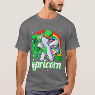 St patricks dayガールズダビングUnicorn Leprechaun L Tシャツ