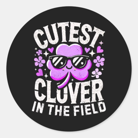 St patricks dayガールズ幼児ボーイズキュートクローバーS ラウンドシール (正面)
