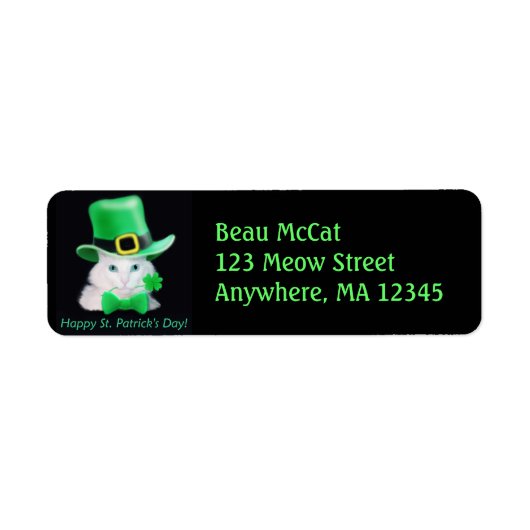 St patricks dayキャットラベル ラベル (正面)