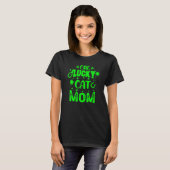 St patricks dayキャットワンラッキーキャットママ tシャツ (正面フル)