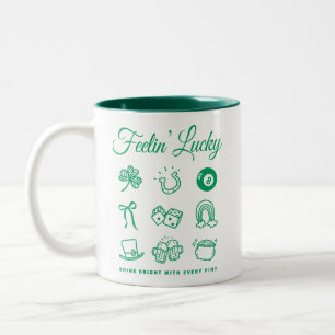 St patricks dayキュートドゥルアートラッキーアイリッシュ ツートーンマグカップ