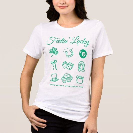 St patricks dayキュートドゥルアートラッキーアイリッシュ トライブレンドTシャツ (正面)