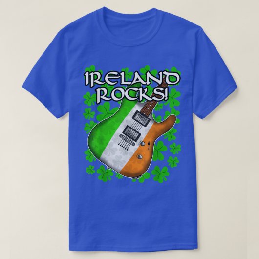 St patricks dayギターアイリッシュフラッグアイルランドロックグー tシャツ (デザイン正面)