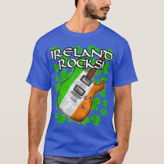 St patricks dayギターアイリッシュフラッグアイルランドロックグー tシャツ