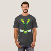 St patricks dayギフト女子男性へホッケー tシャツ (正面フル)