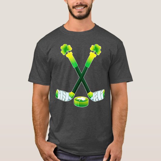 St patricks dayギフト女子男性へホッケー tシャツ (正面)