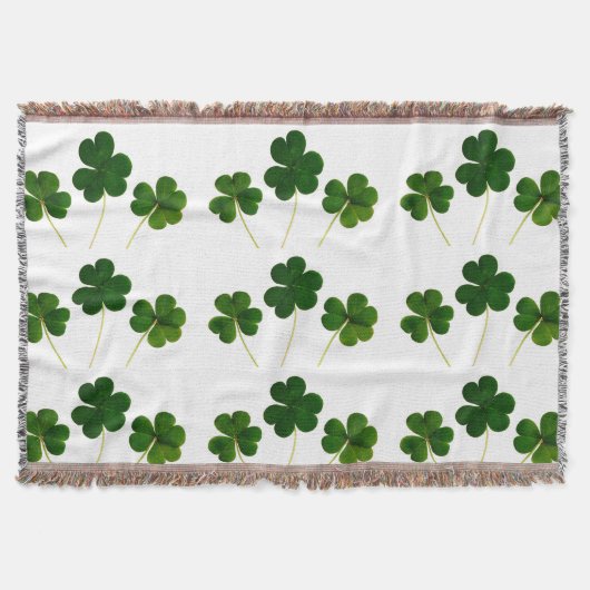 st patricks dayクローバーのシャムロックの毛布 スローブランケット (正面)