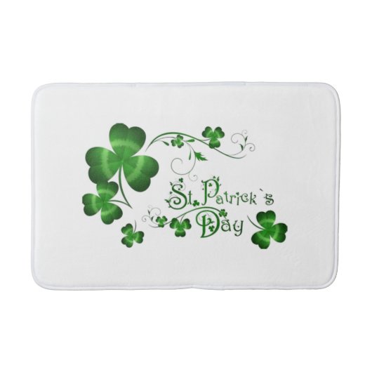 St patricks dayクローバー バスマット (正面)