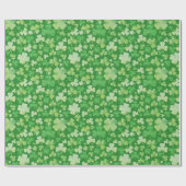 St patricks dayグリーンウォーター色シャムロックパターン ラッピングペーパー (フラット)