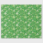 St patricks dayグリーンウォーター色シャムロックパターン ラッピングペーパー (フラット)