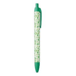 St patricks dayグリーンウォーター色シャムロックパターン 黒ボールペン