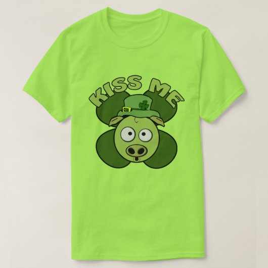 St patricks dayグリーンキスマイピグ tシャツ (デザイン正面)