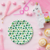 St patricks dayグリーンシャムロッククローバーパターン ペーパープレート (パーティー)