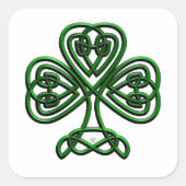St patricks dayグリーンシャムロック スクエアシール (正面)