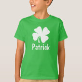 St patricks dayグリーンシャムロパーソナライズされたック名 tシャツ (正面)