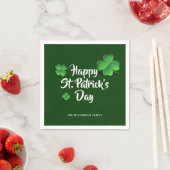 St patricks dayグリーンシャームロックパーソナライズされたパーティー スタンダードカクテルナプキン (インサイチュ)