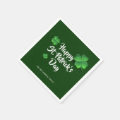 St patricks dayグリーンシャームロックパーソナライズされたパーティー スタンダードカクテルナプキン (角)