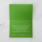 St patricks dayグリーンハットクローバー紙吹雪 カード (内部)