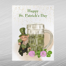 St patricks dayグリーンビールレプレシャンクローバー