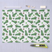 St patricks dayグリーンプレイドトラッククローバーリーフ 薄葉紙 (クラフト)