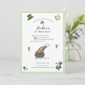 St patricks dayグリーンレインボー1st誕生日 招待状 (スタンド正面)