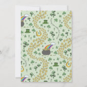 St patricks dayグリーンレインボー1st誕生日 招待状 (裏面)