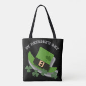 St patricks dayグリーンレプラチョンハットアンドシャムロック トートバッグ (裏面)