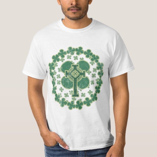 st patricks dayケルト十字動揺して架 tシャツ (正面)