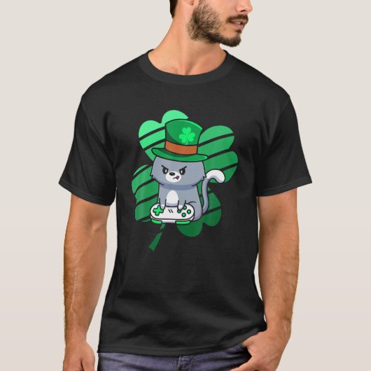 St patricks dayゲーマーキッズボーイズゲーミングレプレシャン tシャツ (正面)