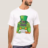 St patricks dayゲーマーゲームコントローラアイリッシュクローバー tシャツ (正面)