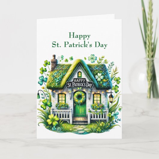St patricks dayコテージイラストレーション シーズンカード (正面)