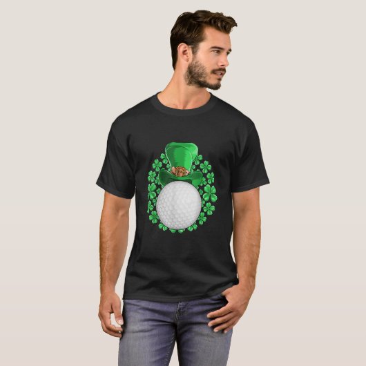 St patricks dayゴルフのクローバーメンズウィメンズキッズ tシャツ (正面フル)