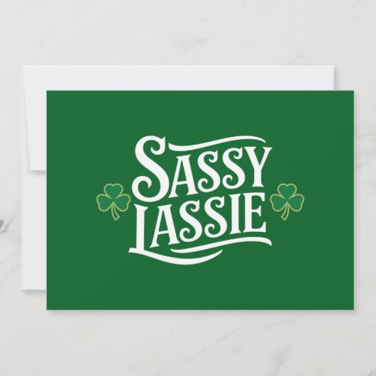 St patricks dayサッシラッシーおもしろいアイリッシュガール 招待状 (正面)
