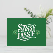 St patricks dayサッシラッシーおもしろいアイリッシュガール 招待状 (スタンド正面)