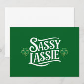 St patricks dayサッシラッシーおもしろいアイリッシュガール 招待状 (正面/裏面)