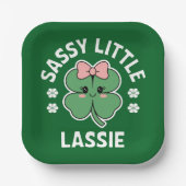 St patricks dayサッシリトルラシキッズガール ペーパープレート (正面)