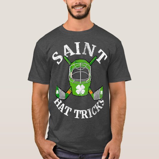 St patricks dayサンハットコックホッケーシャムロック tシャツ (正面)