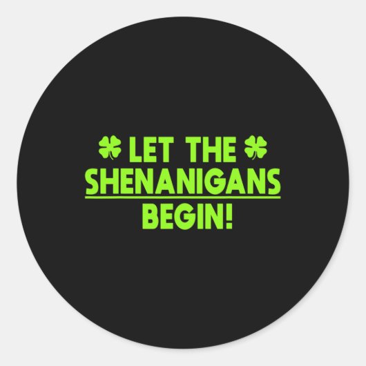 St patricks dayシェナニガン ラウンドシール (正面)