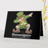 St patricks dayシェナニゲーターDabbing Leprechaun カード (黄色い花)